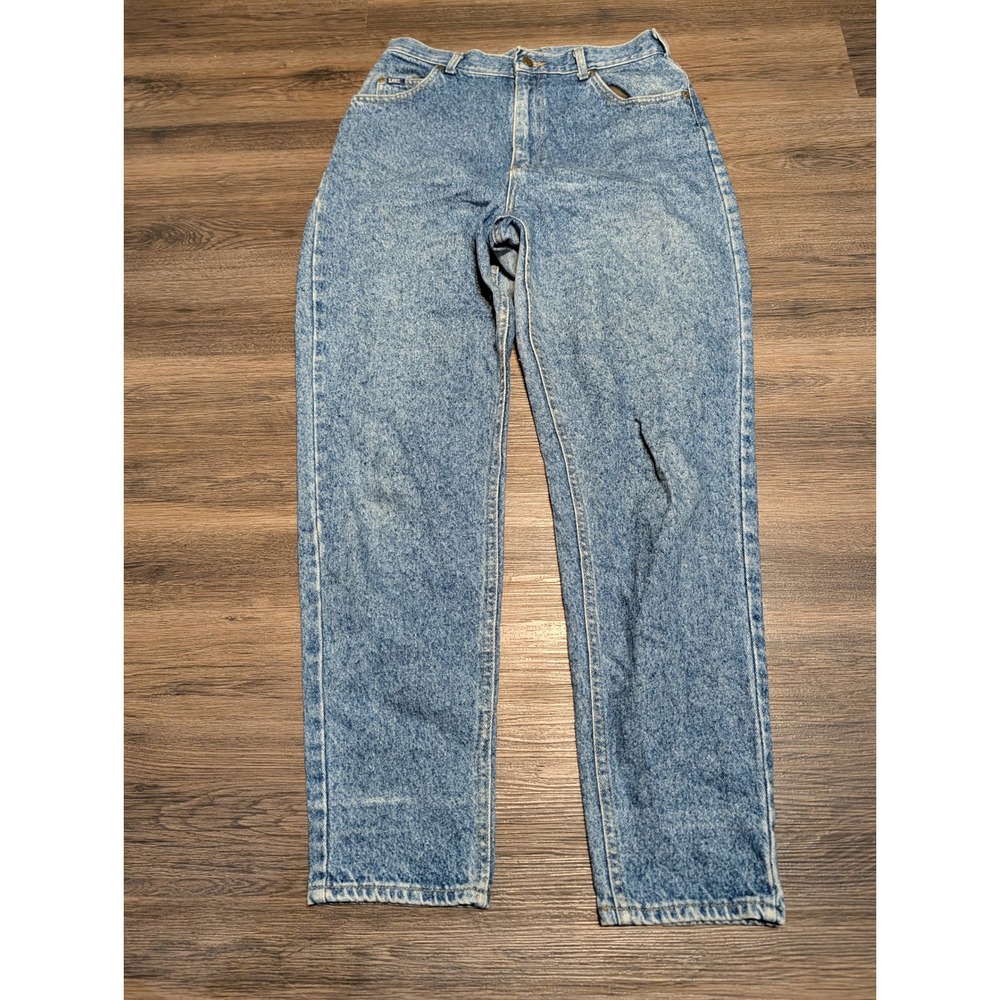 Lee High Rise Tapered Mom Jeans Womens 14 Med Acid Wash Vintage 90s Made in USA
